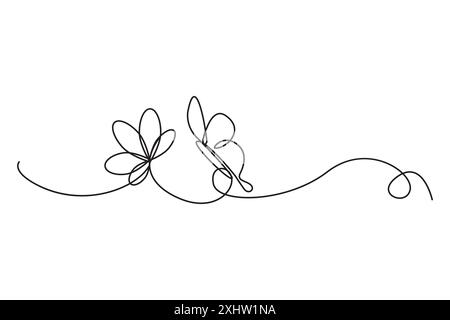 Ligne continue de papillons. Dessin de papillon vectoriel. Papillon minimaliste Contour élégant d'insecte. Illustration de Vecteur