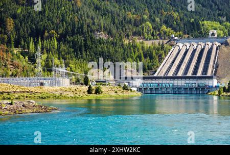 Barrage hydroélectrique du lac Benmore, Nouvelle-Zélande Banque D'Images