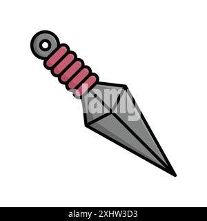 modèle de conception vectorielle d'icône kunai en fond blanc Illustration de Vecteur