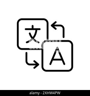 modèle de conception de vecteur d'icône de traduction en fond blanc Illustration de Vecteur