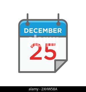 calendrier 25 décembre icône vecteur design temp[late Illustration de Vecteur
