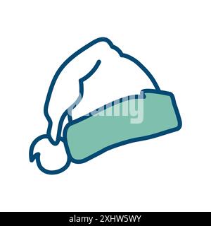 chapeau de noël - modèle de conception vectorielle d'icône de chapeau de santa en fond blanc Illustration de Vecteur