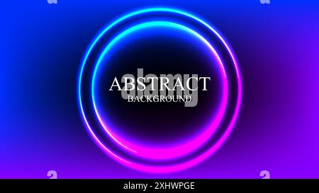 Une ampoule au néon brillante dans un espace sombre, avec des teintes rouges avec un motif circulaire et fractal qui crée un desig vibrant, énergique et futuriste Illustration de Vecteur