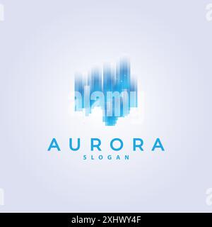 Aurora Light Wave Sky View logo, simple conception d'illustration de templet abstrait Illustration de Vecteur