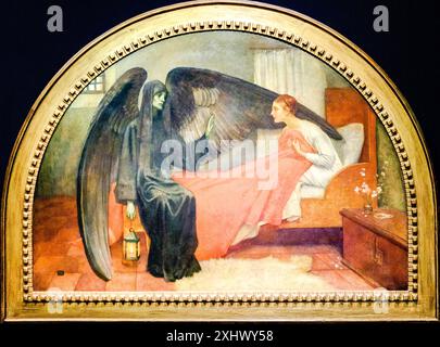 La fille et la mort , Marianne Stokes ,1900 , Museo de Orsay, Ministerio de Cultura y Comunicación Francés, Paris, France, Banque D'Images