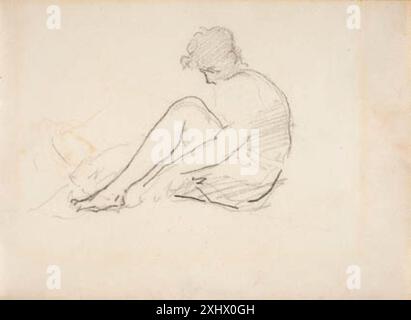 Femme assise (un petit croquis de la tête d'un homme) Manet, Édouard 1832 - 1883 dessin de dessins et aquarelles français XIXe - XXe siècles. Dessins français au Département des estampes et dessins, Statens Museum for Kunst, Jan Würtz Frandsen, NR. 89, C 25932, 2002. Herbert Melbye's samling : en illustreret oversigt, Ubekendt, p.23, AFB, 46343, 1977 Siddende kvinde (en let skitse af et mandshoved) Banque D'Images