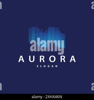 Aurora Light Wave Sky View logo, simple conception d'illustration de templet abstrait Illustration de Vecteur