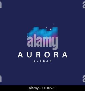 Aurora Light Wave Sky View logo, simple conception d'illustration de templet abstrait Illustration de Vecteur