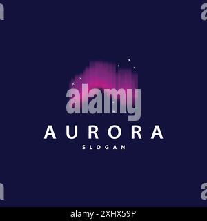 Aurora Light Wave Sky View logo, simple conception d'illustration de templet abstrait Illustration de Vecteur