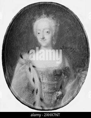 Portrait de la fille de Frederik IV Princesse Charlotte Amalie Pohle, Hinrich Jacob 1723 - 1747 miniature Portræt af Frederik IV's datter prinsesse Charlotte Amalie Banque D'Images