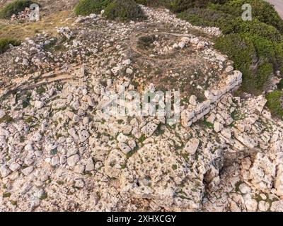 Castellot de Cala Morlanda, site archéologique, Cala Morlanda, Manacor, Majorque, îles Baléares, Espagne Banque D'Images