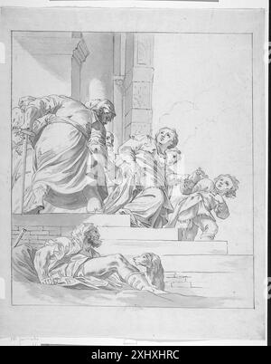 La répudiation de la reine Vashti Solimena, Francesco 1657 - 1747, Mitelli, Giuseppe Maria 1634 - 1718, Veronese, Paolo 1528 - 1588 dessin napolitain. Dessins italiens au Département des estampes et dessins, Statens Museum for Kunst, Chris Fischer, NR. 98, 2006 la répudiation de la reine Vashti Banque D'Images