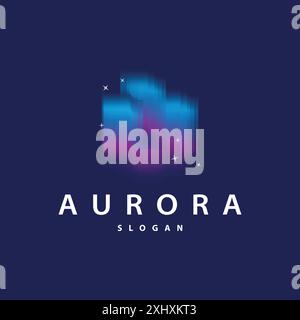 Aurora Light Wave Sky View logo, simple conception d'illustration de templet abstrait Illustration de Vecteur