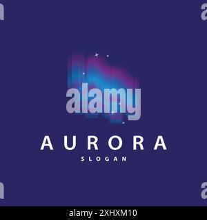 Aurora Light Wave Sky View logo, simple conception d'illustration de templet abstrait Illustration de Vecteur