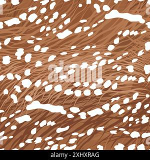 Motif sans coutures imprimé cerf à pois. Peau animale. Illustration de Vecteur