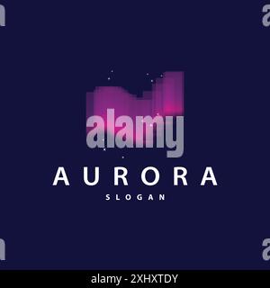 Aurora Light Wave Sky View logo, simple conception d'illustration de templet abstrait Illustration de Vecteur