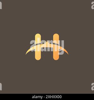 Lettre H logo Horizon. Vecteur d'icône H. Vecteur de logo Horizon Illustration de Vecteur