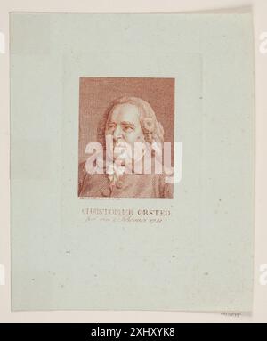 Gravure sur cuivre de Marie Jeanne Clemens représentant Christopher Ørsted, montrant les traits détaillés du visage, la tenue vestimentaire et la composition du portrait du XVIIIe siècle. Banque D'Images