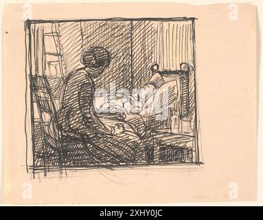 Il y avait une mère de son petit enfant ... Syberg, Fritz 1862 - 1939 dessin Fritz Syberg, Poul Uttenreitter, p. 79-89, 11938, 1935. Hist hvor vejen... : [danske maleres syn på Fyn gennem 200 år], Lene Burkard, p. 44, k1996-167, 1996 Der Sad en Moder hos sit lille Barn... Banque D'Images