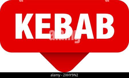 autocollant kebab. signe kebab sur fond transparent. bouton rectangulaire Illustration de Vecteur