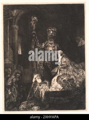 La présentation dans le temple : dans l'obscurité Rembrandt van Rijn 1606 - 1669 gravure, impression les eaux-fortes néerlandaises et flamandes, gravures et gravures sur bois 1450-1700, Rembrandt (7 vols : texte, planches, copies), Erik Hinterding, 285, C 55013:1-7, 2013. The Illustrated Bartsch 50, Supplément, Rembrandt Harmensz. Van Rijn, Stephanie S. Dickey, 50, C 36238, 1993. Gravures de Rembrandt : un essai et un catalogue avec quelques notes sur les dessins, Arthur M. Hind, 279, 6545, 1912. L'oeuvre gravé de Rembrandt : avec un catalogue raisonné, Dmitri Rovinski, 50, 6728, 1890. Hollstein's Dutch et FL Banque D'Images