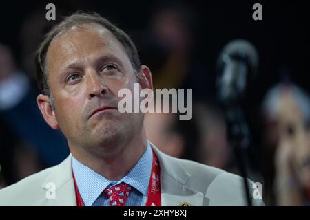 Milwaukee, États-Unis. 15 juillet 2024. Représentant des États-Unis Andy Barr (républicain du Kentucky) à la Convention nationale républicaine à Milwaukee, Wisconsin, au Forum Fiserv le lundi 15 juillet 2024. Crédit : Annabelle Gordon/CNP/MediaPunch crédit : MediaPunch Inc/Alamy Live News Banque D'Images