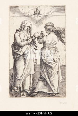 La Vierge avec le Christ et créée Anne Dürer, Albrecht 1471 - 1528 gravure sur cuivre, Print Dürer-Katalog : ein Handbuch über Albrecht Dürers Stiche, Radierungen, Holzschnitte, deren Zustände, Ausgaben und Wasserzeichen, Joseph Meder, NR. 43a, 11088, 1932. Albrecht Dürer : 1-2, Erwin Panofsky, vol. II, NR. 136, 16666, 1945. The Illustrated Bartsch 10, XVIe siècle German Artists, Albrecht Dürer : Albrecht Dürer, Walter L. Strauss, 29, C 36179, 1980. Kritisches Verzeichnis der Werke Albrecht Dürers, H. Tietze, NR. W 27, C 3295, 1928-1938. Albrecht Dürer : das druckgraphische Werk, Rain Banque D'Images