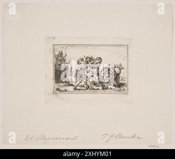 Un combat paysan Haas, Georg 1751 - 1817, Preisler, Johan Georg 1757 - 1831 Engraving, Print et bondeslagsmål Banque D'Images