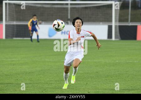 Moscou, Russie. 15 juillet 2024. Ham Ye-Song de Corée du Nord vu en action lors des amitiés féminines entre la Russie et la RPDC au stade Moskvich. Score final ; Russie 0:0 Corée du Nord. Crédit : SOPA images Limited/Alamy Live News Banque D'Images