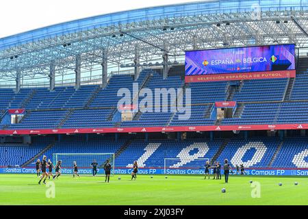 La Corogne, Espagne. 15 juillet 2024. Photographié lors d'un entraînement MD-1 avant un match de football entre les équipes nationales féminines d'Espagne et de Belgique, appelé les Red Flames lors de la sixième journée du Groupe A2 dans la phase de championnat de la compétition des qualifications européennes féminines de l'UEFA 2023-24, le lundi 15 juillet 2024 à la Corogne, Espagne . Crédit : Sportpix/Alamy Live News Banque D'Images