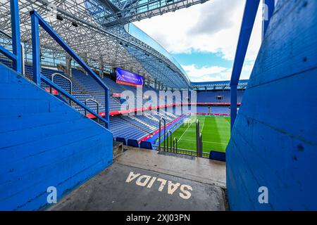 La Corogne, Espagne. 15 juillet 2024. Estadio Riazor avant un entraînement MD-1 avant un match de football entre les équipes nationales féminines d'Espagne et de Belgique, a appelé les Red Flames lors de la sixième journée du Groupe A2 dans la phase de ligue de la compétition des qualifications européennes féminines de l'UEFA 2023-24, le lundi 15 juillet 2024 à la Corogne, Espagne . Crédit : Sportpix/Alamy Live News Banque D'Images