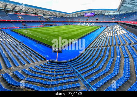 La Corogne, Espagne. 15 juillet 2024. Estadio Riazor avant un entraînement MD-1 avant un match de football entre les équipes nationales féminines d'Espagne et de Belgique, a appelé les Red Flames lors de la sixième journée du Groupe A2 dans la phase de ligue de la compétition des qualifications européennes féminines de l'UEFA 2023-24, le lundi 15 juillet 2024 à la Corogne, Espagne . Crédit : Sportpix/Alamy Live News Banque D'Images