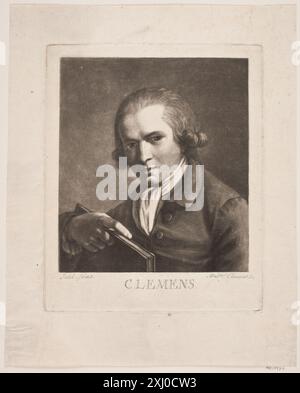 Estampe Mezzotint de J.F. Clemens et Jens Juel représentant Marie Jeanne, illustrant le portrait et les techniques d'impression du XVIIIe siècle. Banque D'Images