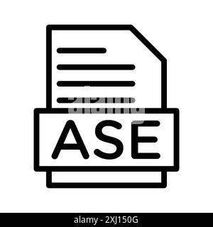 ASE File document icône de marque de logo linéaire ensemble collection en noir et blanc pour le web Illustration de Vecteur