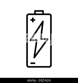 Icône de batterie de charge marque linéaire logo set collection en noir et blanc pour le web Illustration de Vecteur