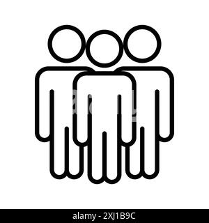 communauté icône linéaire logo mark set collection en noir et blanc pour le web Illustration de Vecteur