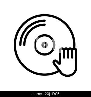 DJ Icon Linear logo Mark Set collection en noir et blanc pour le web Illustration de Vecteur