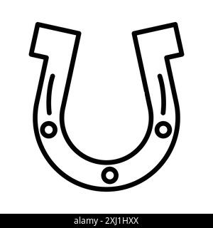 Horseshoe Icon linéaire logo Mark Set collection en noir et blanc pour le web Illustration de Vecteur