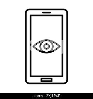 Mobile Eye icône marque linéaire logo set collection en noir et blanc pour le web Illustration de Vecteur