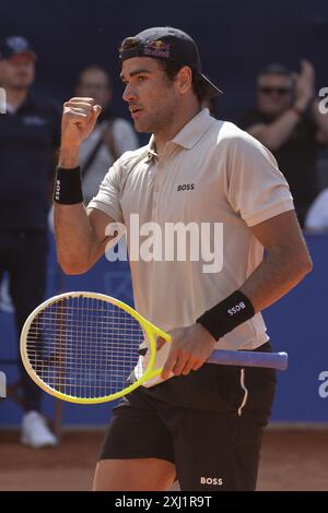 Gstaad Suisse, 07 16 2024 : Matteo Berrettini (ITA) gagne lors de l'EFG Swiss Open. Lors de l'EFG Gstaad Swiss Open ATP 250, match international de tennis à Gstaad, Suisse, le 16 juillet 2024 Banque D'Images