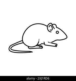 Souris animal icône linéaire logo Mark Set collection en noir et blanc pour le web Illustration de Vecteur