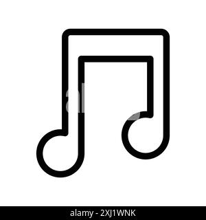 icône de note de musique logo linéaire marque set collection en noir et blanc pour le web Illustration de Vecteur