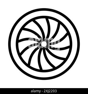 Plane turbine icône linéaire logo Mark Set collection en noir et blanc pour le web Illustration de Vecteur