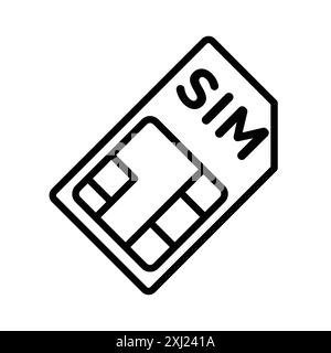 icône de carte sim linéaire logo mark set collection en noir et blanc pour le web Illustration de Vecteur