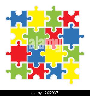 Illustration vectorielle de puzzle coloré Jigsaw Illustration de Vecteur