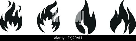 Collection d'icônes de feu. Symbole de flamme de feu. Illustration de Vecteur