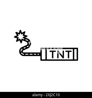 TNT dynamite icône linéaire logo marque collection en noir et blanc pour le web Illustration de Vecteur