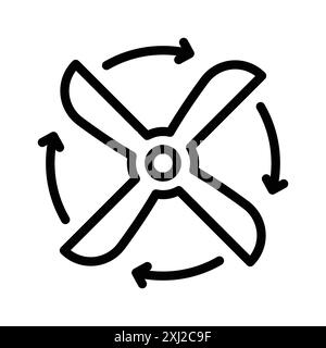 Icône de ventilation logo linéaire marque set collection en noir et blanc pour le web Illustration de Vecteur