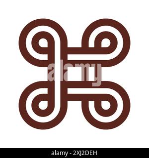 Symbole africain Mpatapo Adinkra Illustration de Vecteur