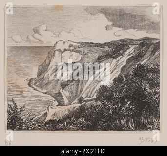 Møens Klint Kittendorff, Axel Theodor 1821 - 1868, Skovgaard, P.C. 1817 - 1875 gravure sur bois, Print Møens Klint Banque D'Images